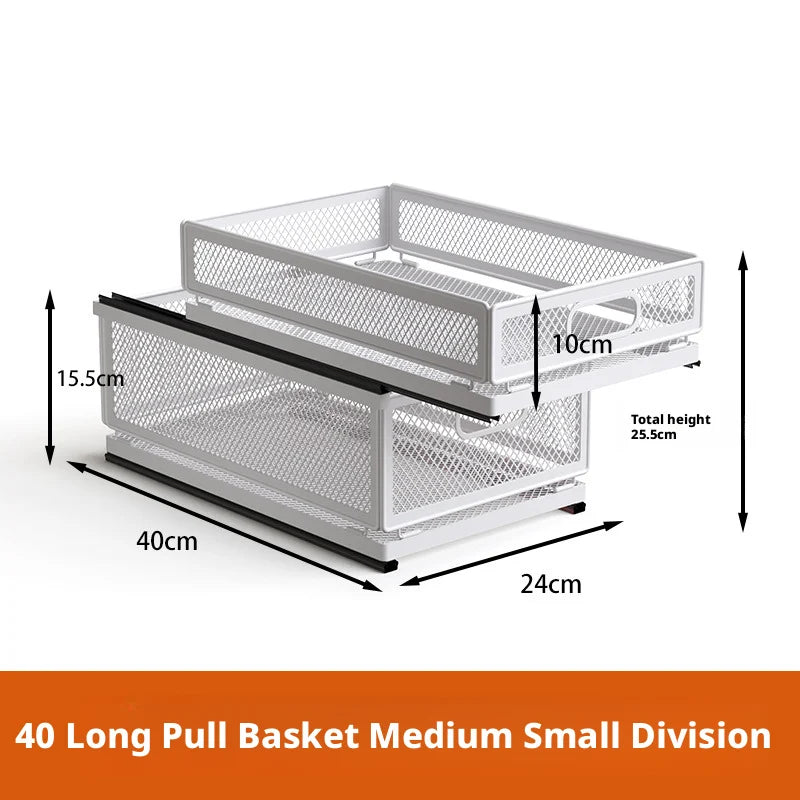 Kitchen Cabinet Pull-Out Storage Basket Dish Storage Basket Rack Kitchen Spice Drawer Storage Box Sundries Storage Basket