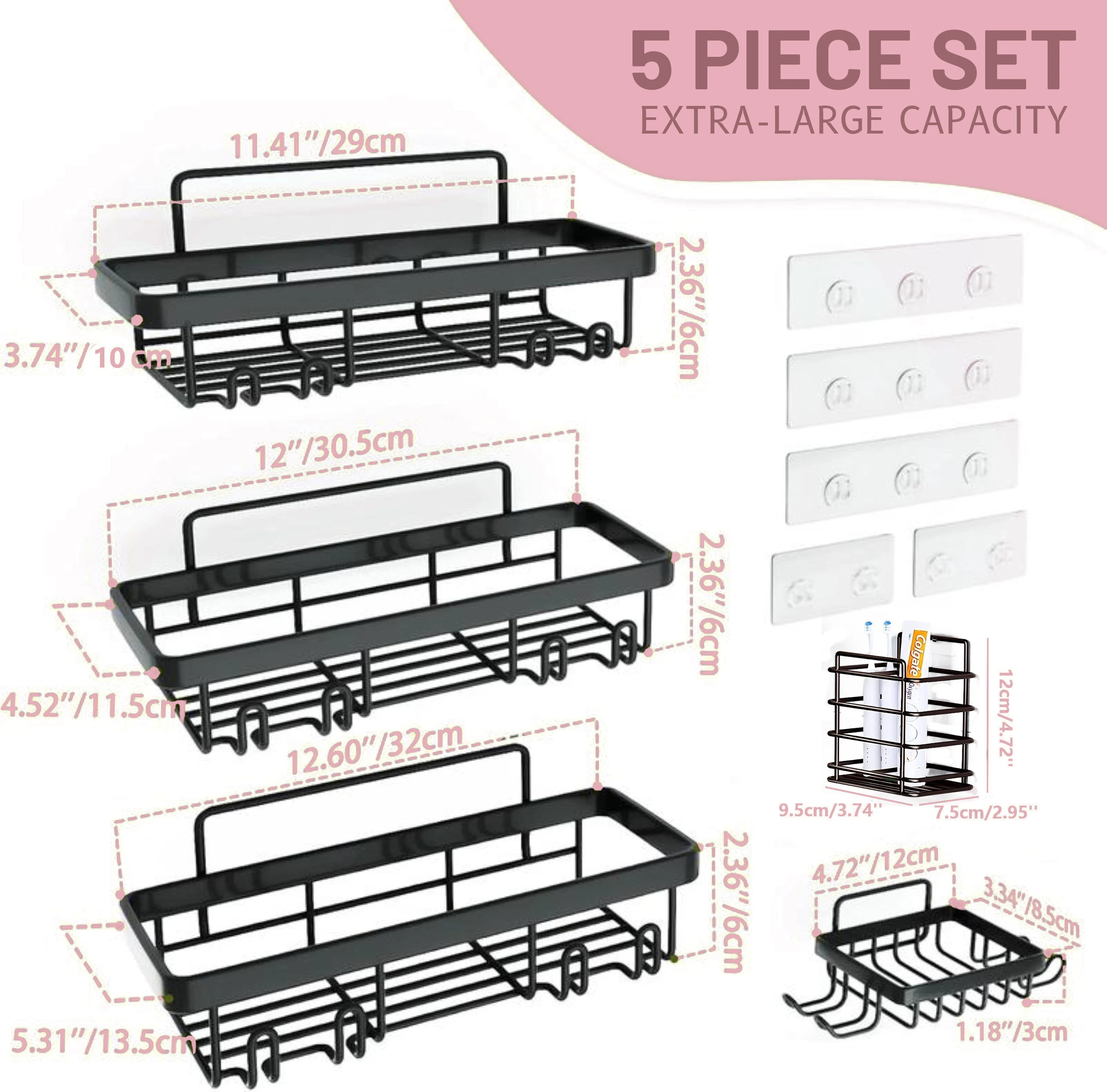 Five Piece Shower Caddy Set