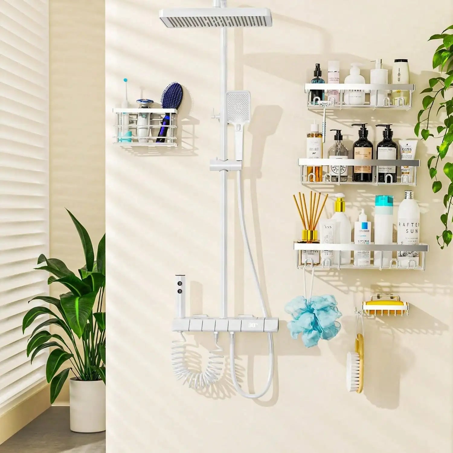 2/3/5PCS Steel Racks Bathroom Caddy