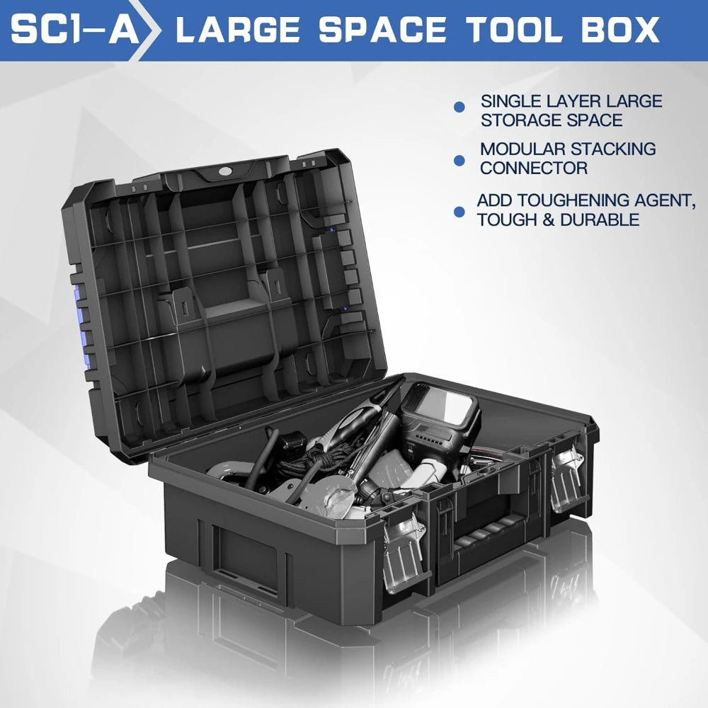 Four Tier Rolling Stackable Modular Tool Organizer with Drawers
