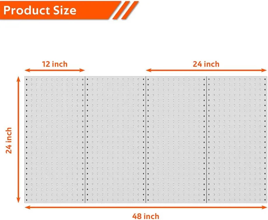4 Pcs Metal Tool Storage Pegboard Wall Panels
