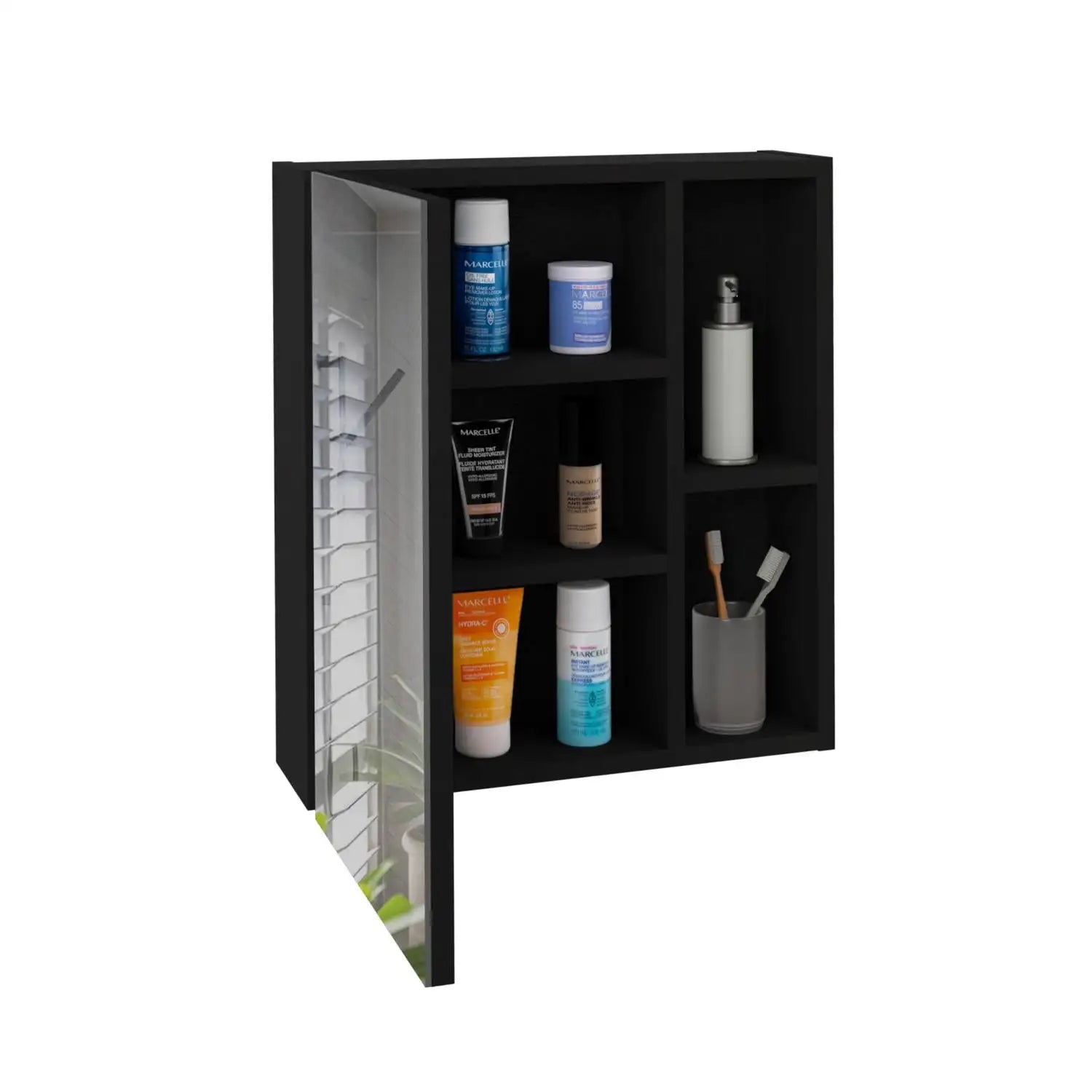 Labelle Medicine Cabinet With Mirror, Five Internal Shelves, & Single Door