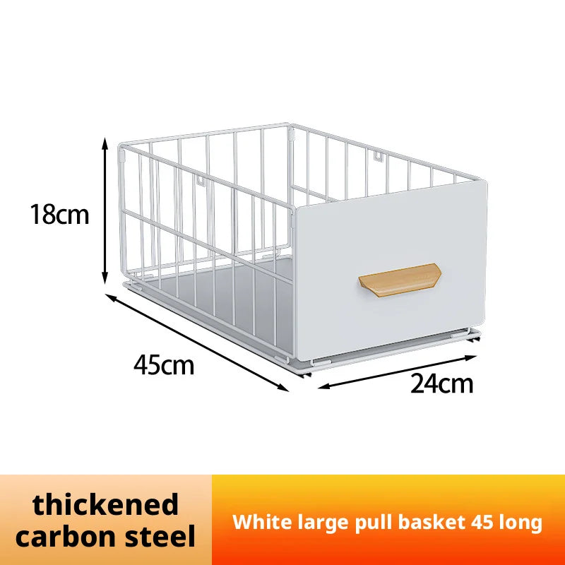 Kitchen Cabinet Pull-Out Storage Basket Dish Storage Basket Rack Kitchen Spice Drawer Storage Box Sundries Storage Basket