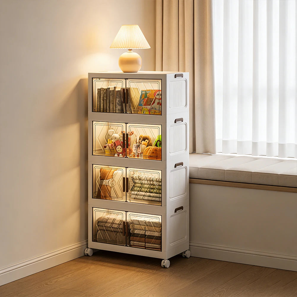 4 Tier Revealing Foldable Storage Cabinet