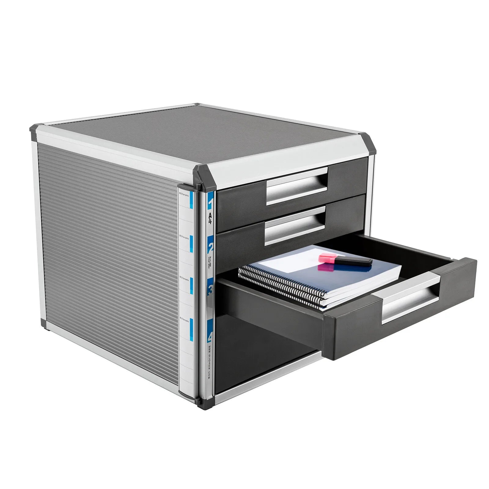 4 Drawer Metal Locking File Organizer