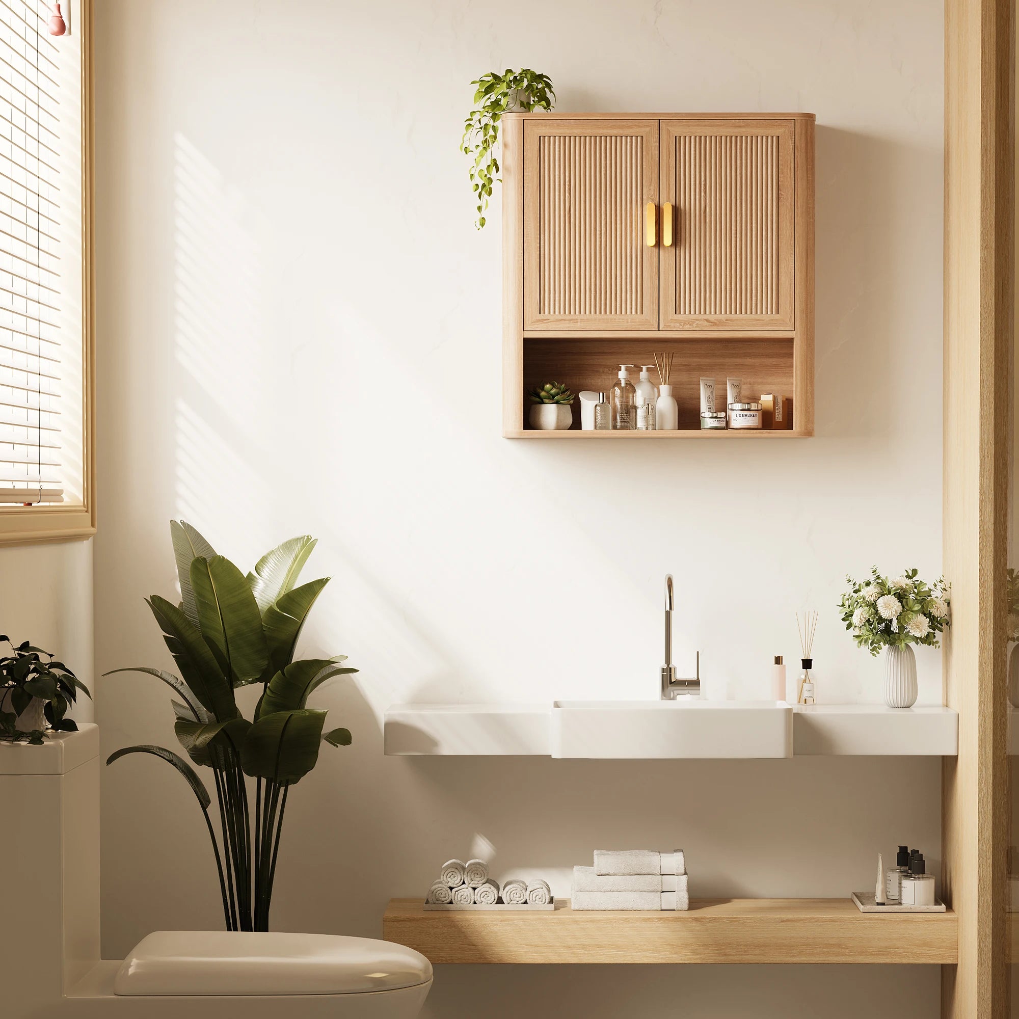 Bathroom Storage Cabinet with Adjustable Shelves