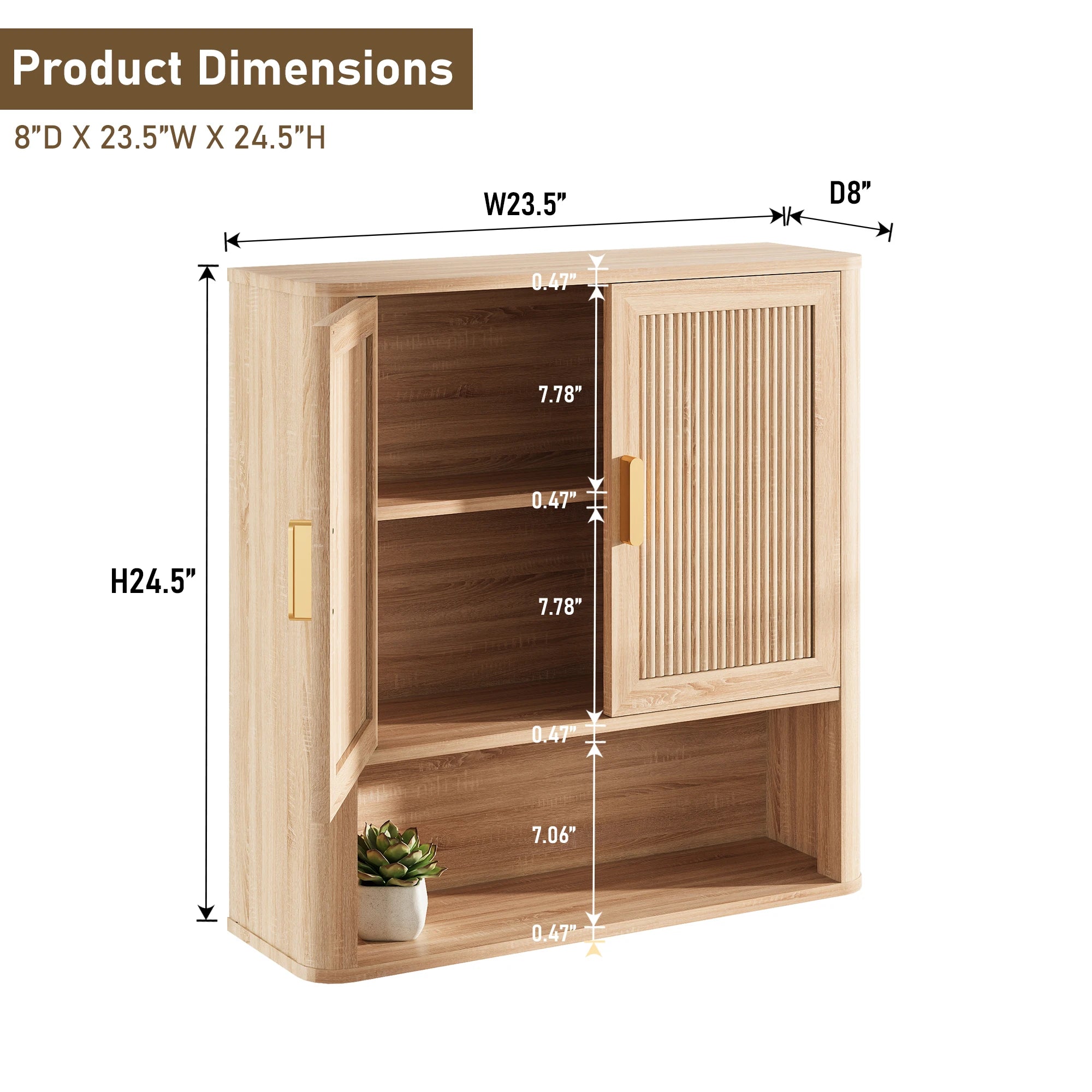 Bathroom Storage Cabinet with Adjustable Shelves