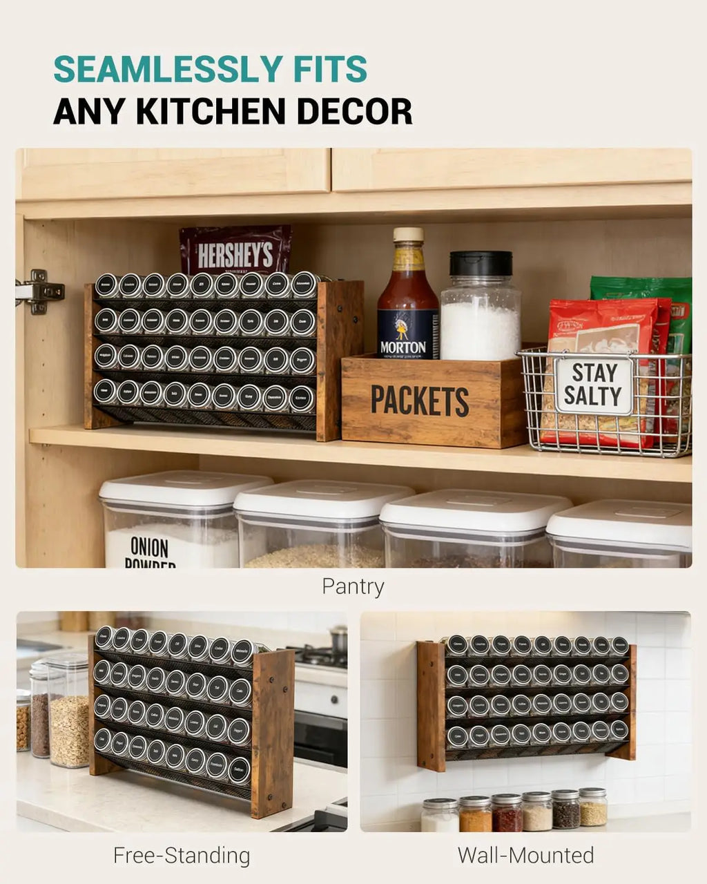 Four Tier Wall Mounted Spice Rack
