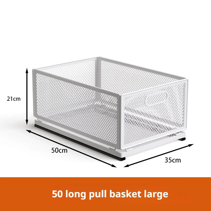 Kitchen Cabinet Pull-Out Storage Basket Dish Storage Basket Rack Kitchen Spice Drawer Storage Box Sundries Storage Basket