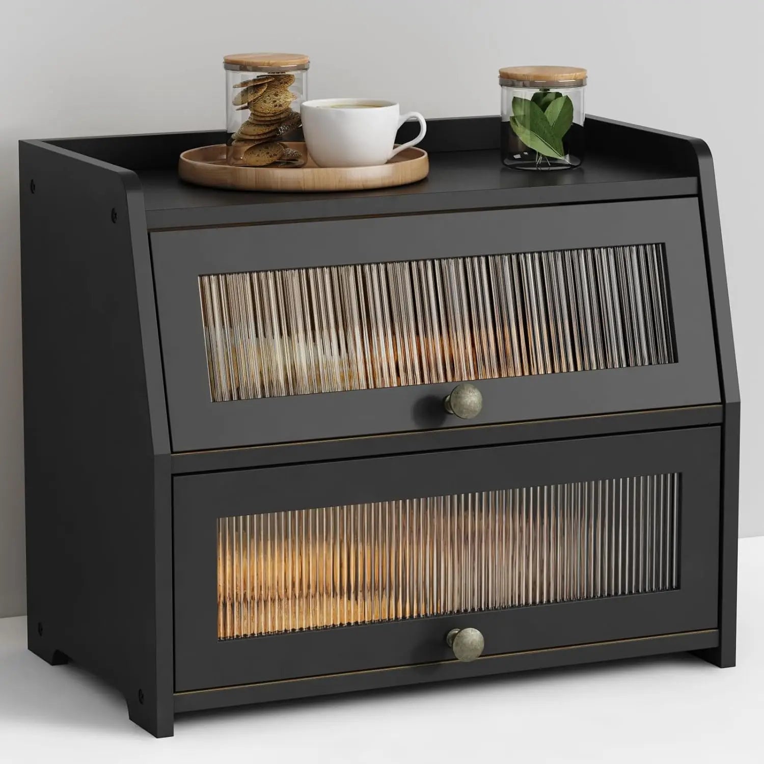 Bread Box with Double Layer Storage