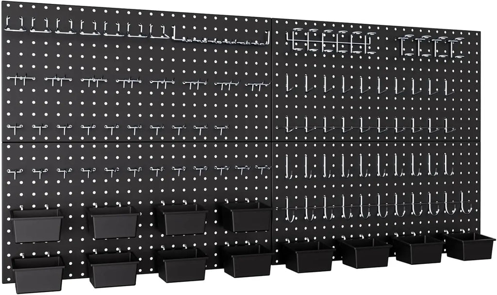 158PCS Metal Pegboard Wall Mounted Tool & Hardware Organizer
