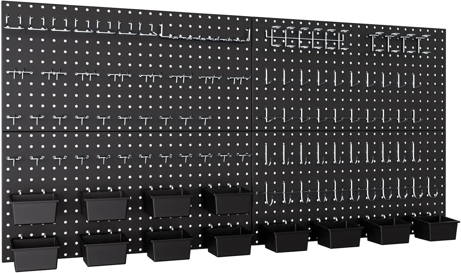 158PCS Metal Pegboard Wall Mounted Tool & Hardware Organizer