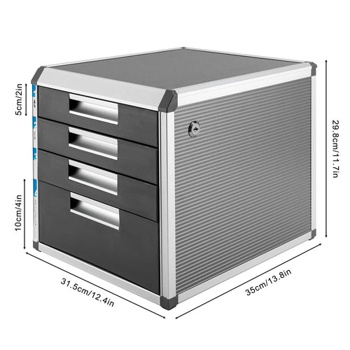 4 Drawer Metal Locking File Organizer
