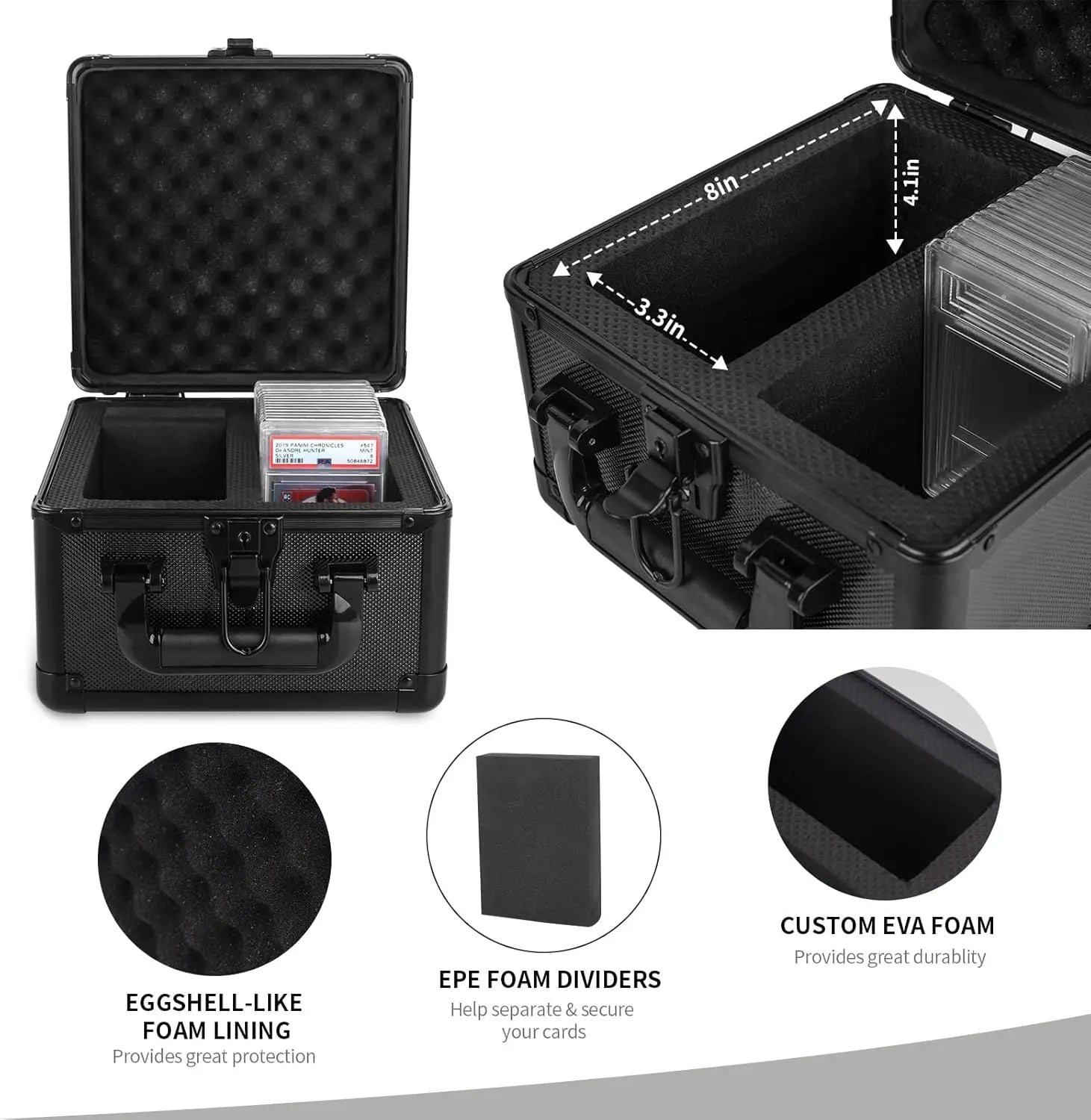 60 Card Collection Premium Graded Storage Box with Shockproof Design