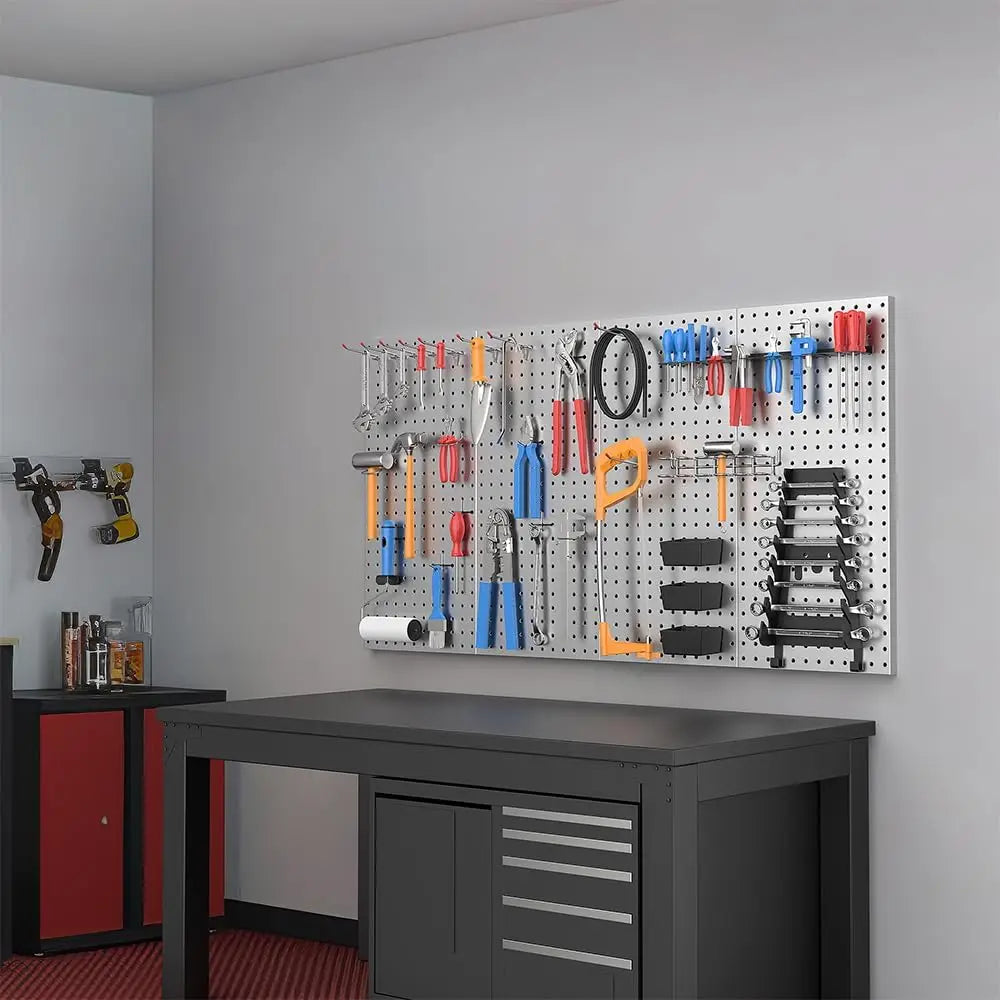 4 Pcs Metal Tool Storage Pegboard Wall Panels
