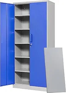 Tall Metal Storage Cabinets with Lock Doors