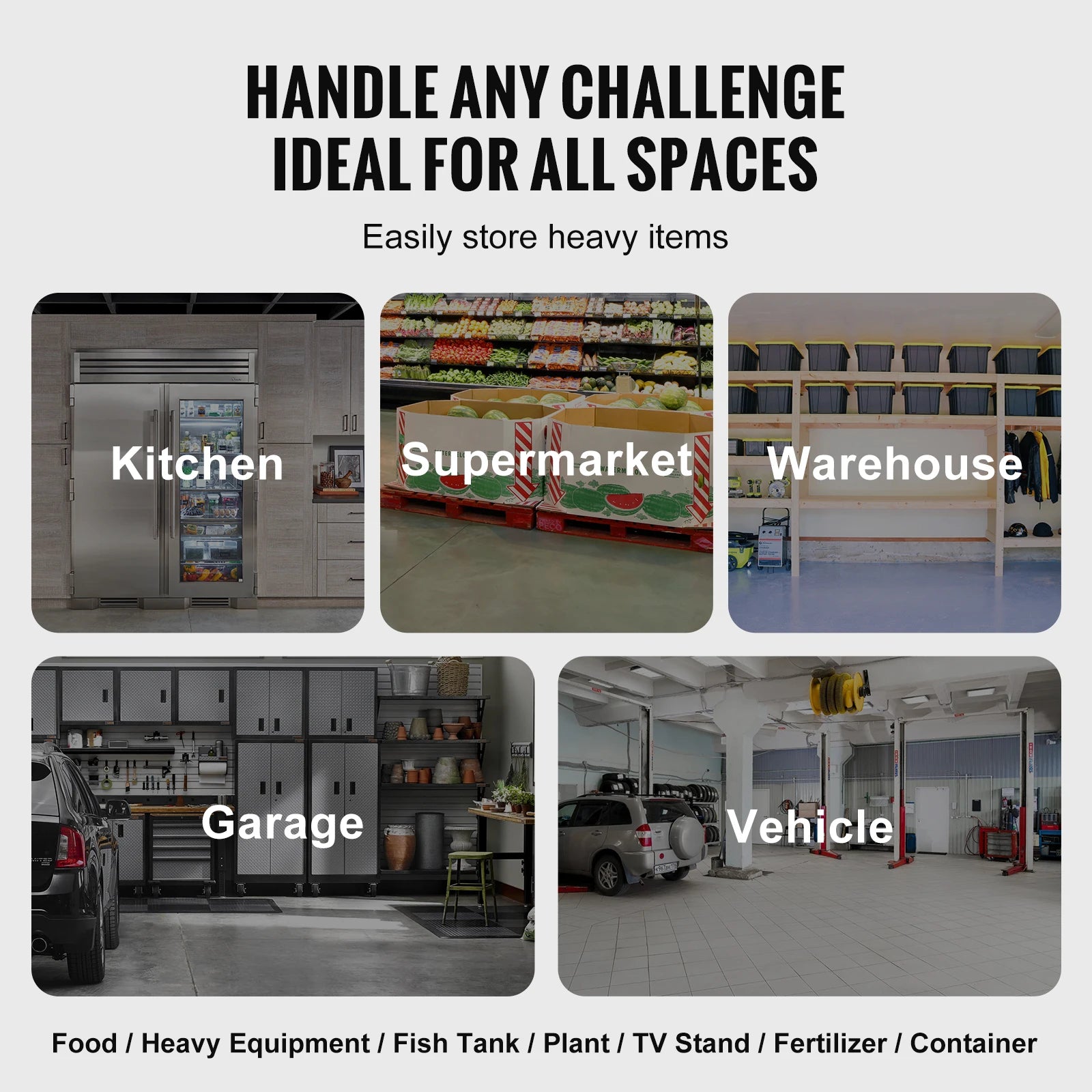 SucceBuy 1800 lbs Aluminum Dunnage Rack Commercial Food 8” Off the Floor Rack All-Welded Storage Rack for Kitchens Garages
