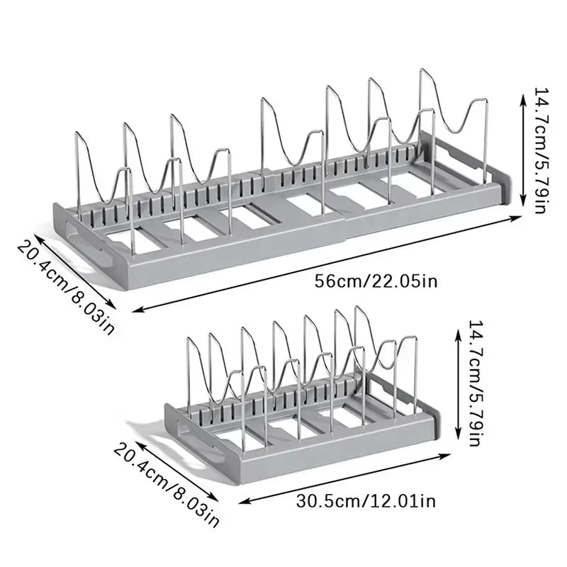 Under Counter Cabinet Expandable Kitchen Pot Pan Organizer