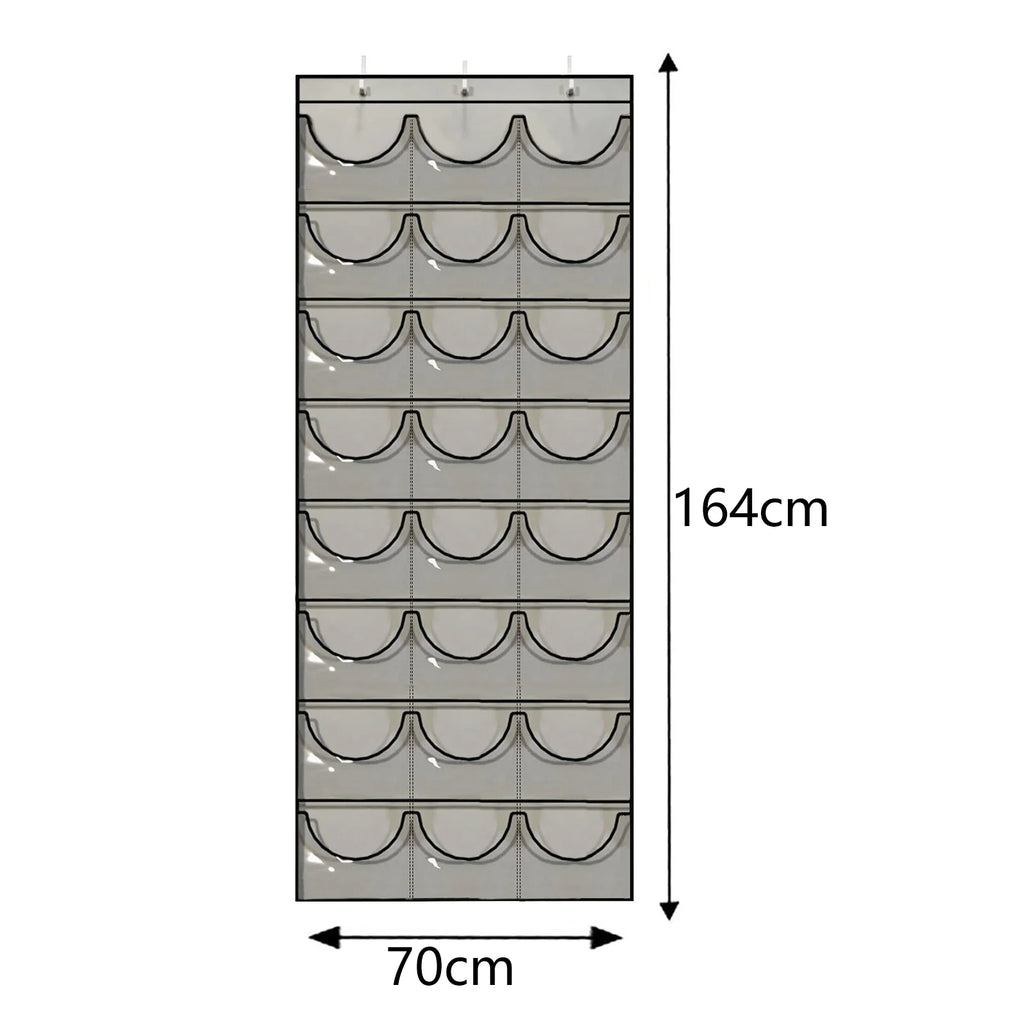 Three Hook Wall Hanging Hat Organizer with 24 Deep Pockets