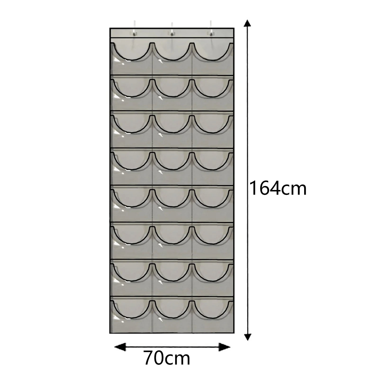 Three Hook Wall Hanging Hat Organizer with 24 Deep Pockets