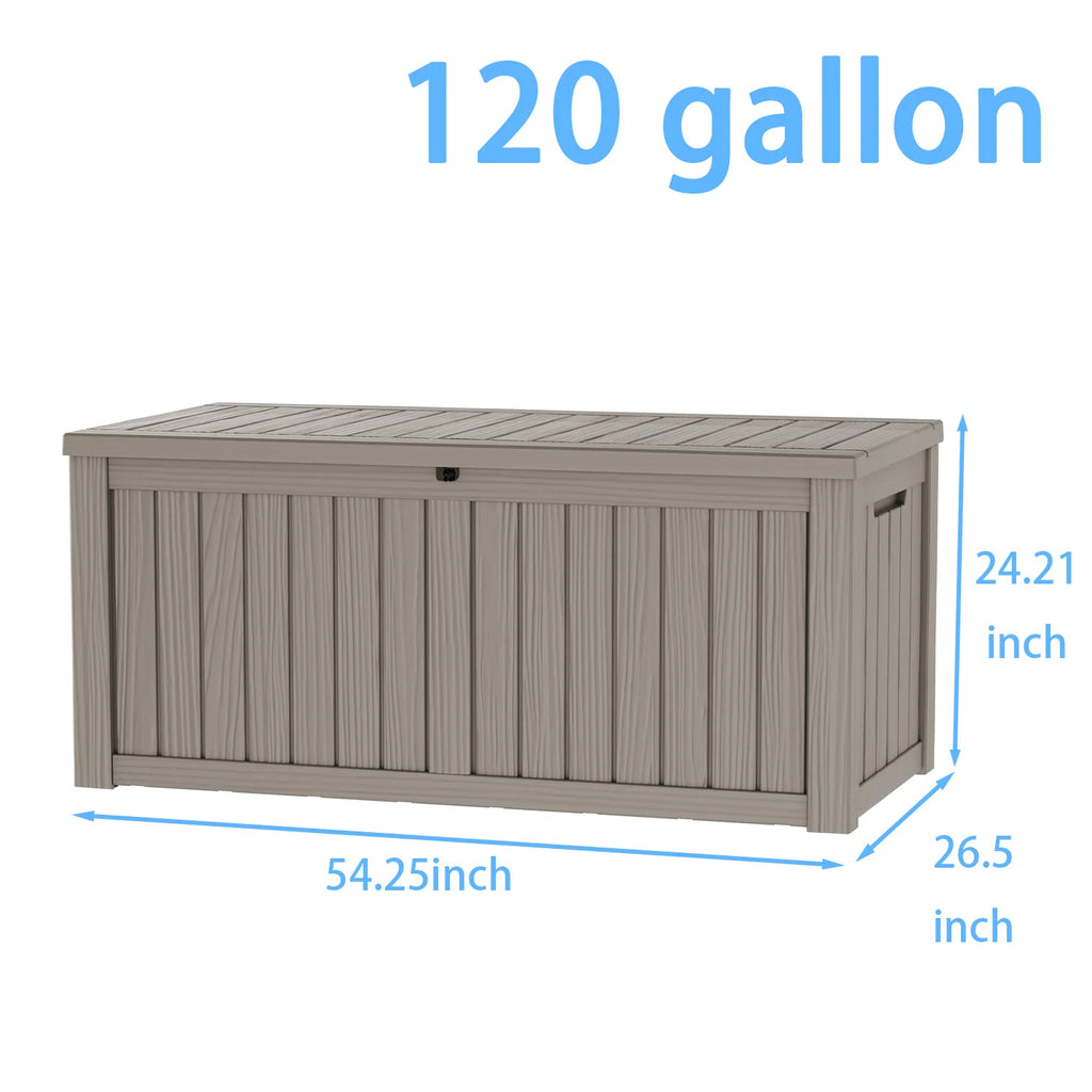 120 Gallon Lockable Waterproof Outdoor Storage Box