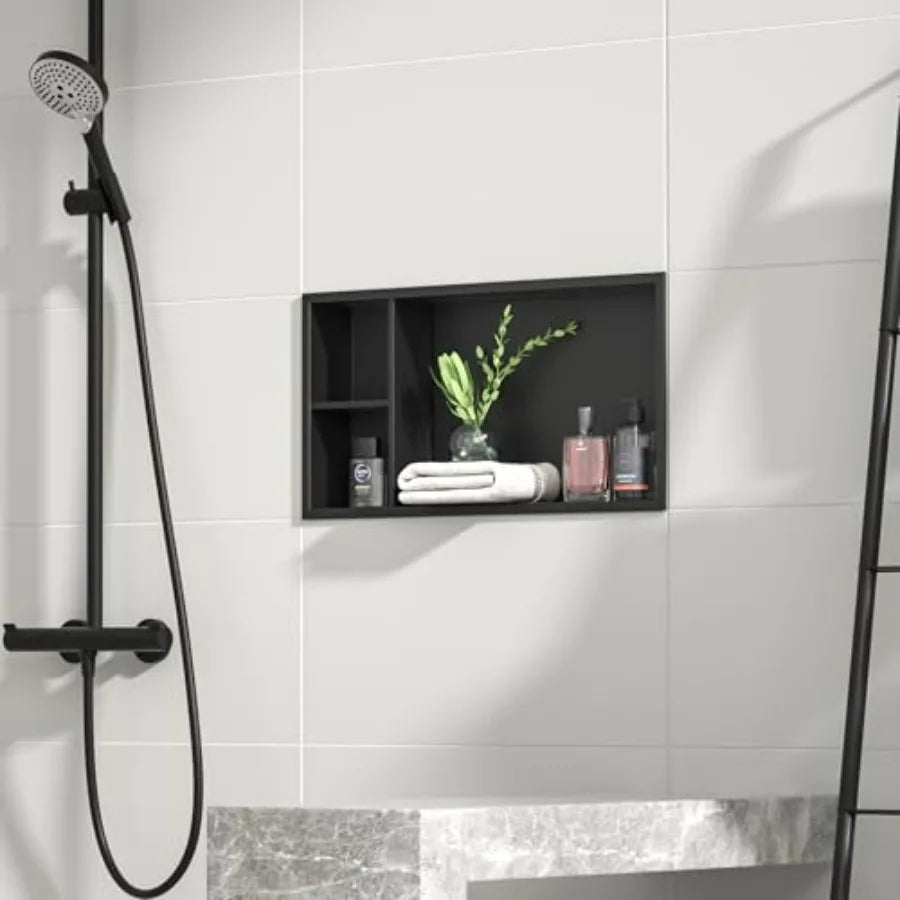 Stainless Steel Recessed Wall Shelf Shower Niche No Tile Needed