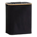 Foldable Oxford 2 Sections Laundry Storage Basket with Lid