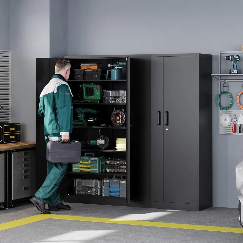 Tall Metal Storage Cabinets with Lock Doors
