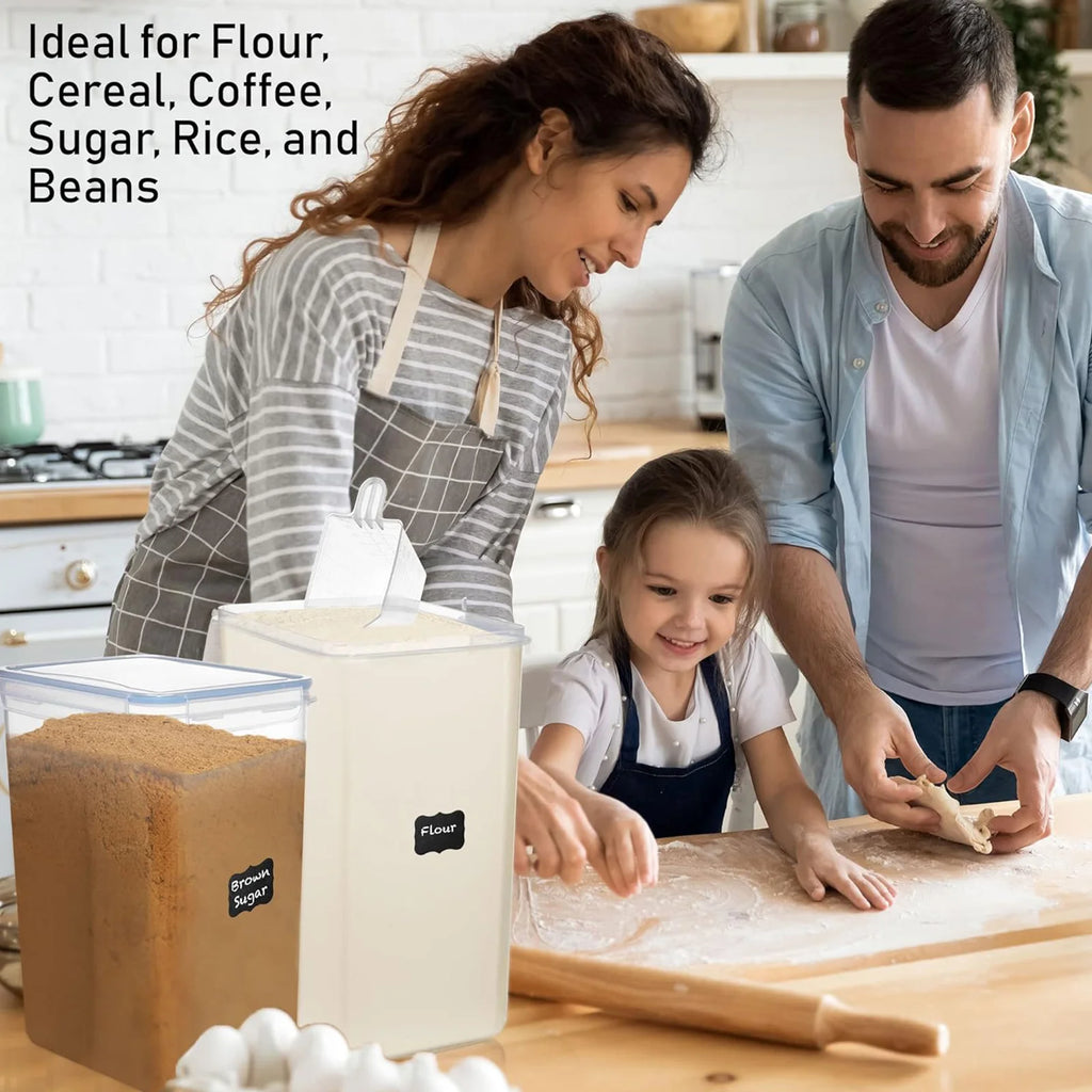2Pcs Large Airtight Dry Pantry Food Storage Containers