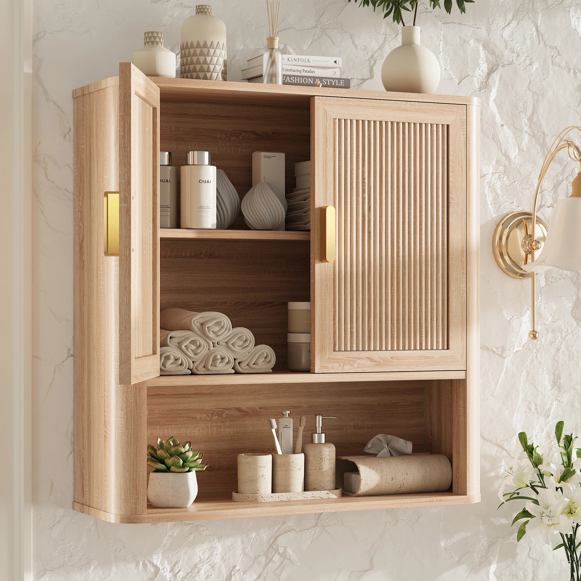 Bathroom Storage Cabinet with Adjustable Shelves