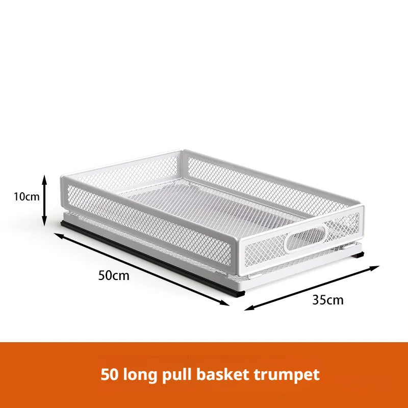 Kitchen Cabinet Pull-Out Storage Basket Dish Storage Basket Rack Kitchen Spice Drawer Storage Box Sundries Storage Basket