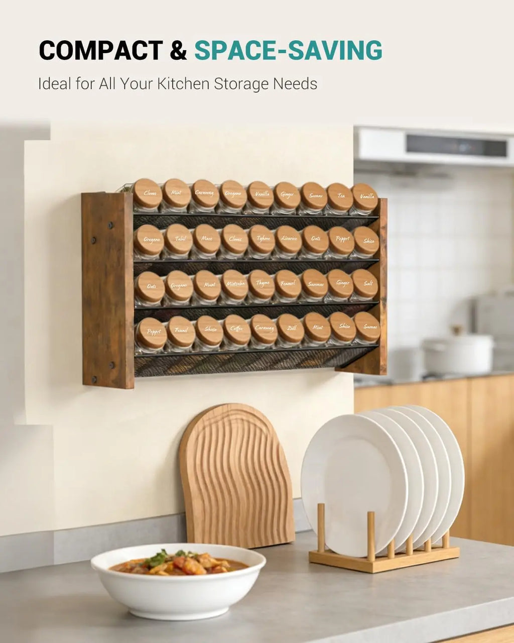 Four Tier Wall Mounted Spice Rack