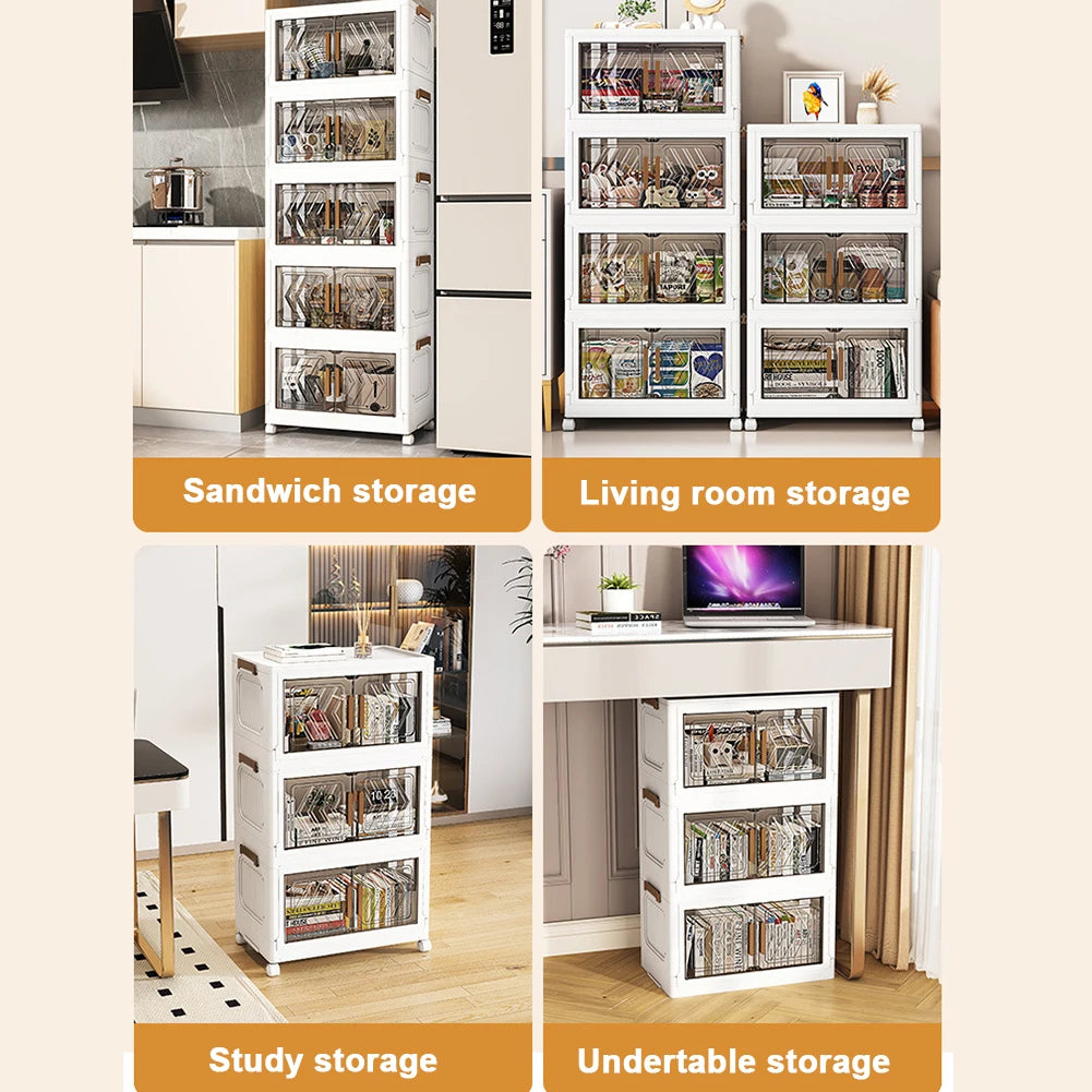 4 Tier Revealing Foldable Storage Cabinet