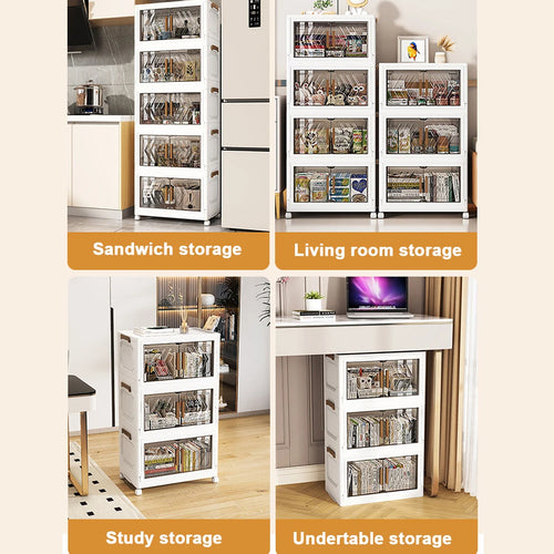 4 Tier Revealing Foldable Storage Cabinet