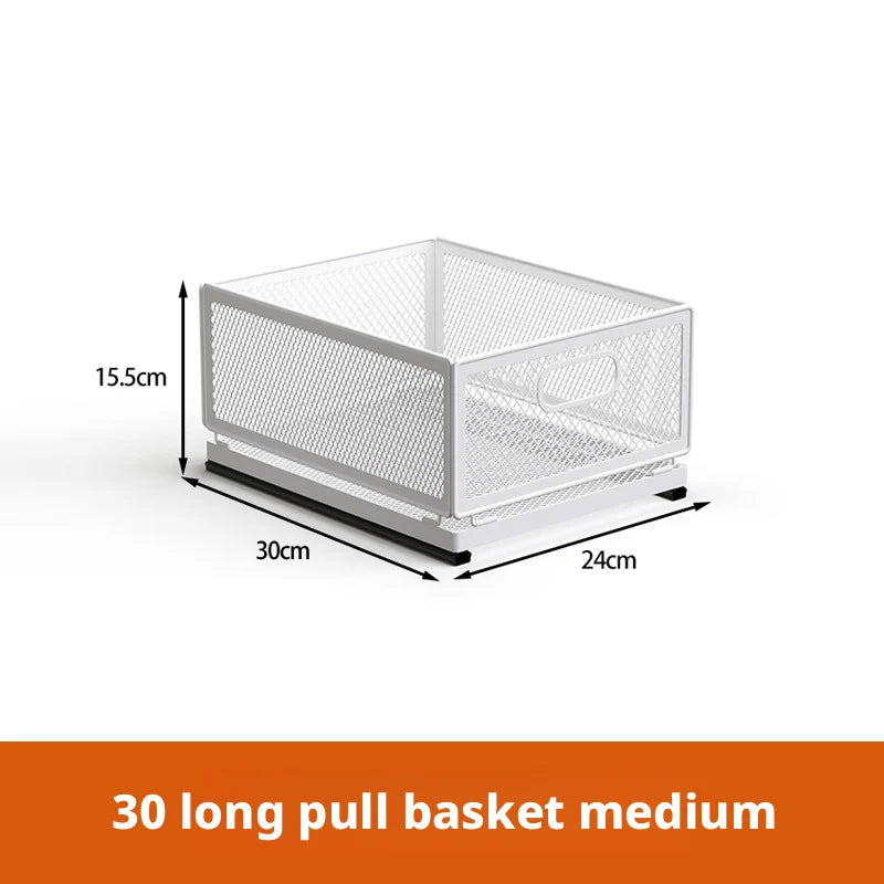 Kitchen Cabinet Pull-Out Storage Basket Dish Storage Basket Rack Kitchen Spice Drawer Storage Box Sundries Storage Basket
