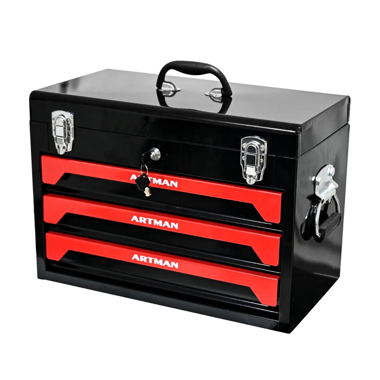 3 Drawer Portable Metal Tool Box with EVC Liner and Lock