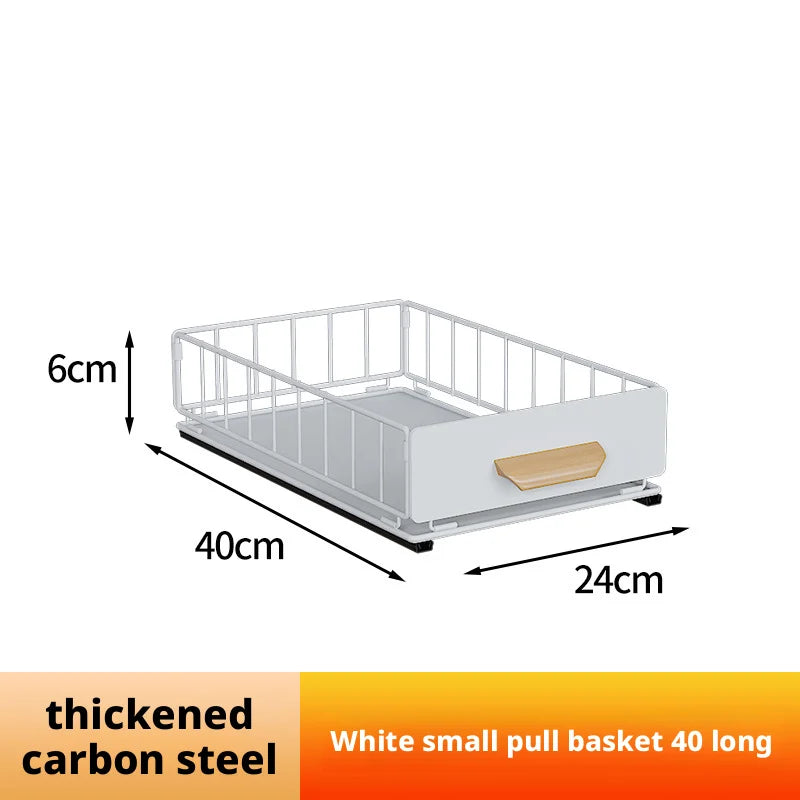 Kitchen Cabinet Pull-Out Storage Basket Dish Storage Basket Rack Kitchen Spice Drawer Storage Box Sundries Storage Basket