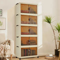 Five Tier Stackable Storage Boxes with Wheels & Folding Drawers