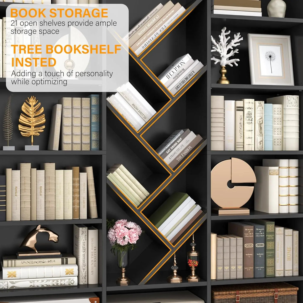 Tall 6-Tier Bookcase with Adjustable Shelves