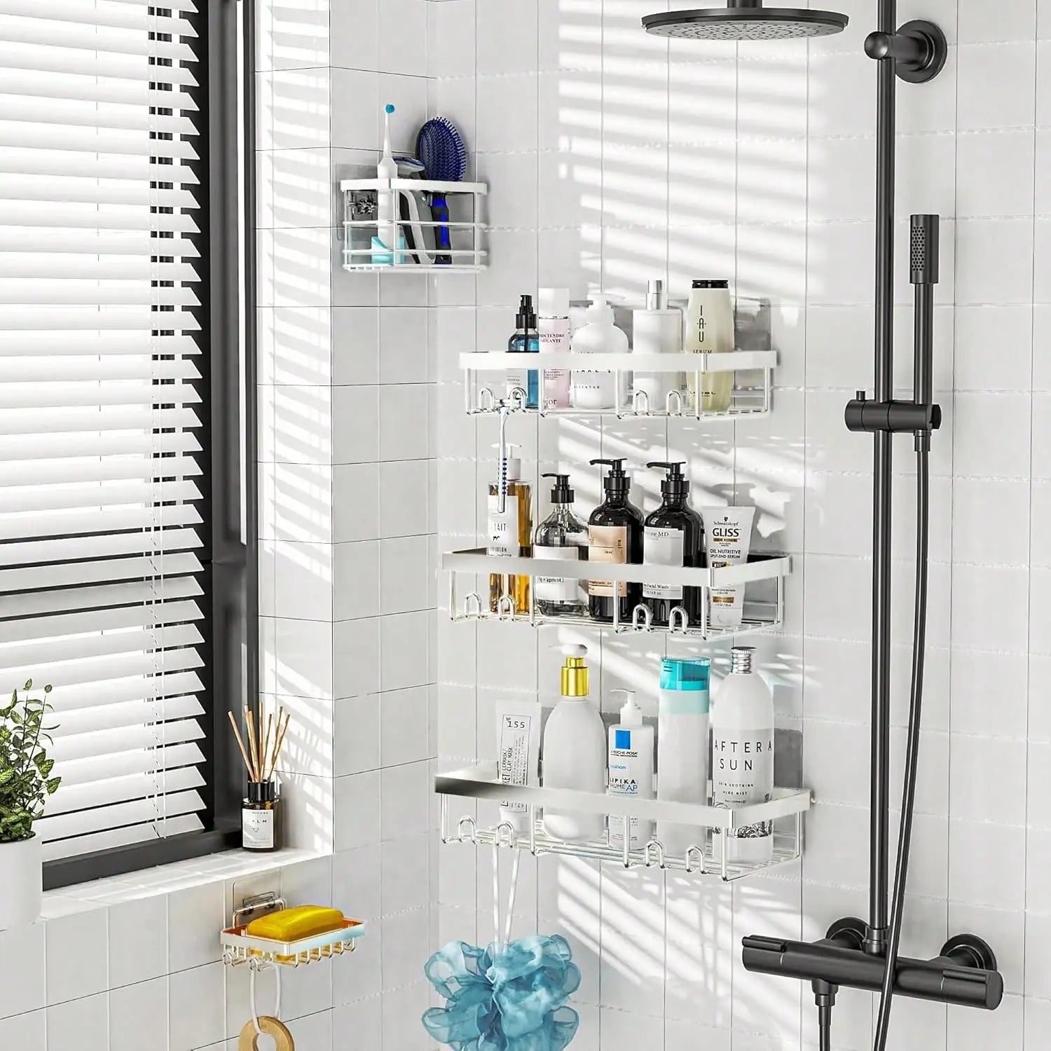 2/3/5PCS Steel Racks Bathroom Caddy