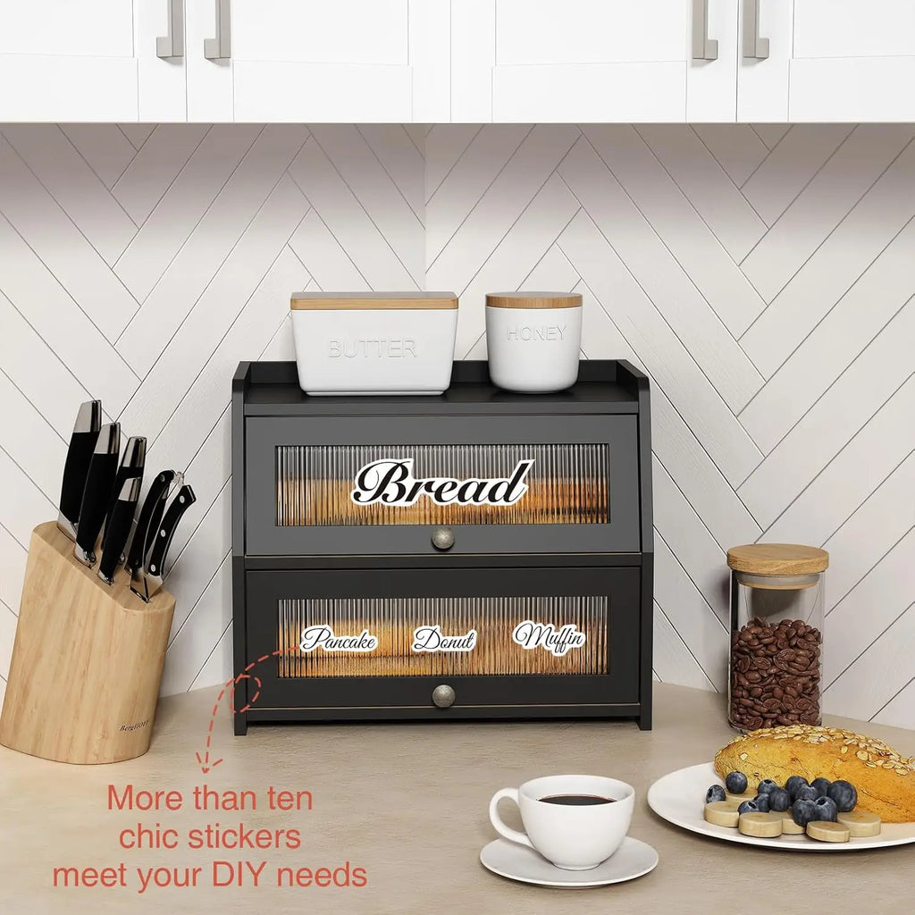 Bread Box with Double Layer Storage