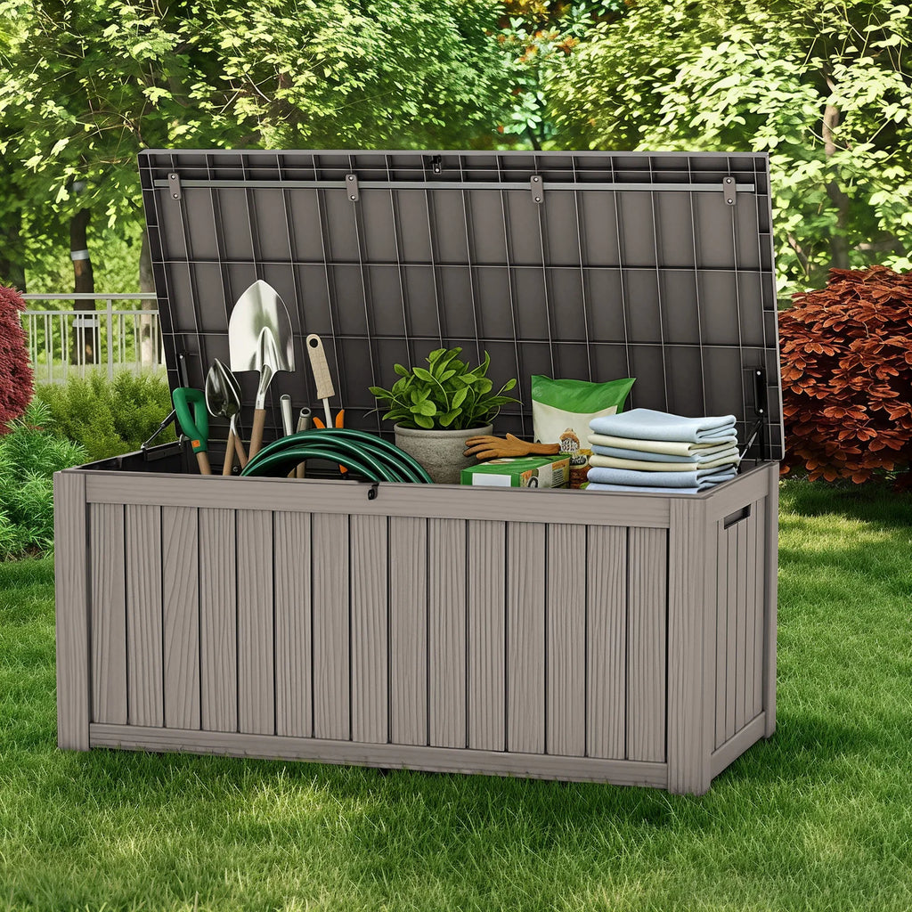 120 Gallon Lockable Waterproof Outdoor Storage Box