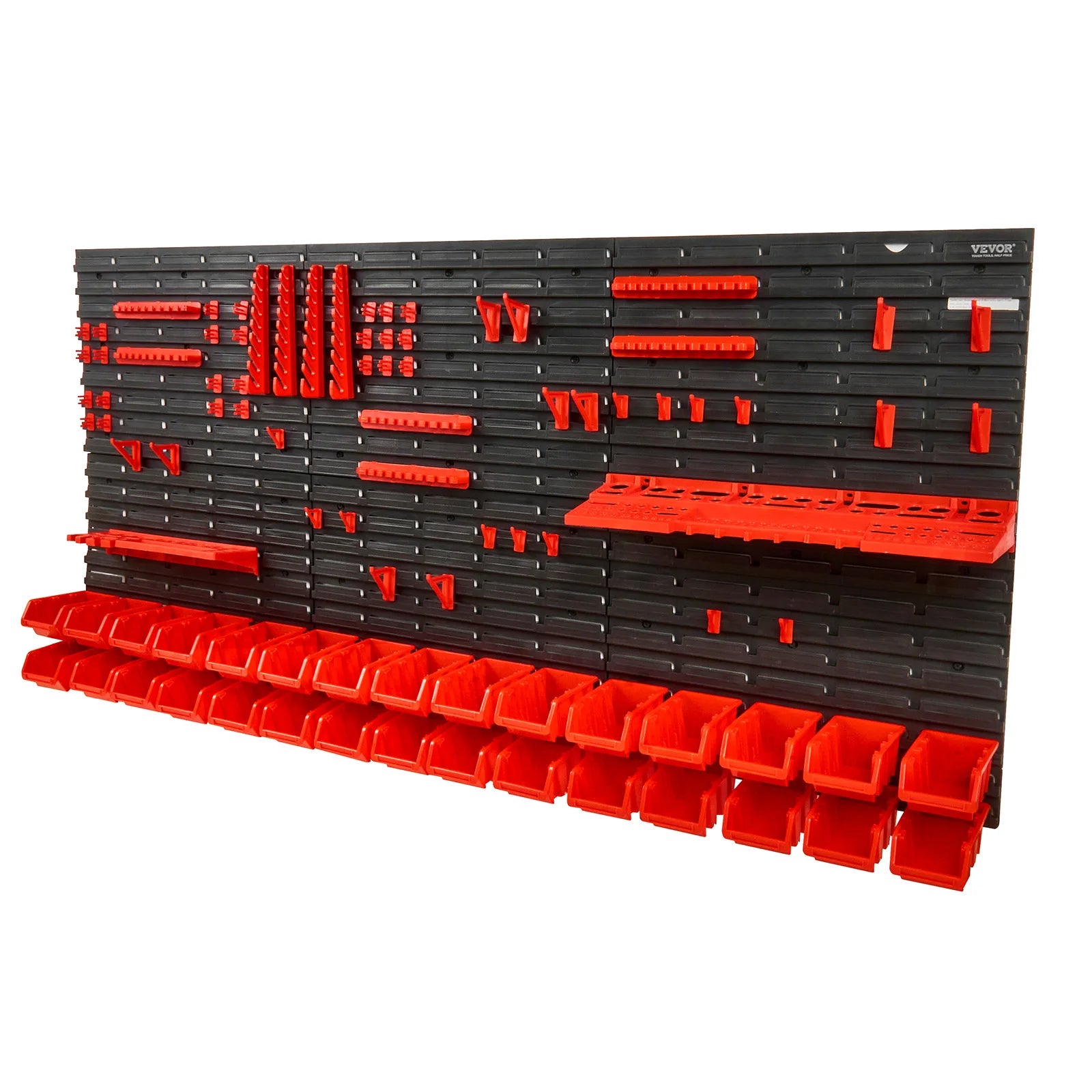 Wall Mounted Peg Board with Storage Bins & Tools/Parts Rack Organizer