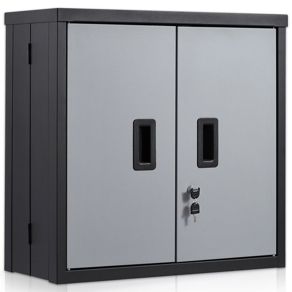 Metal Foldable Wall Cabinet with Magnetic Door & Adjustable Shelving