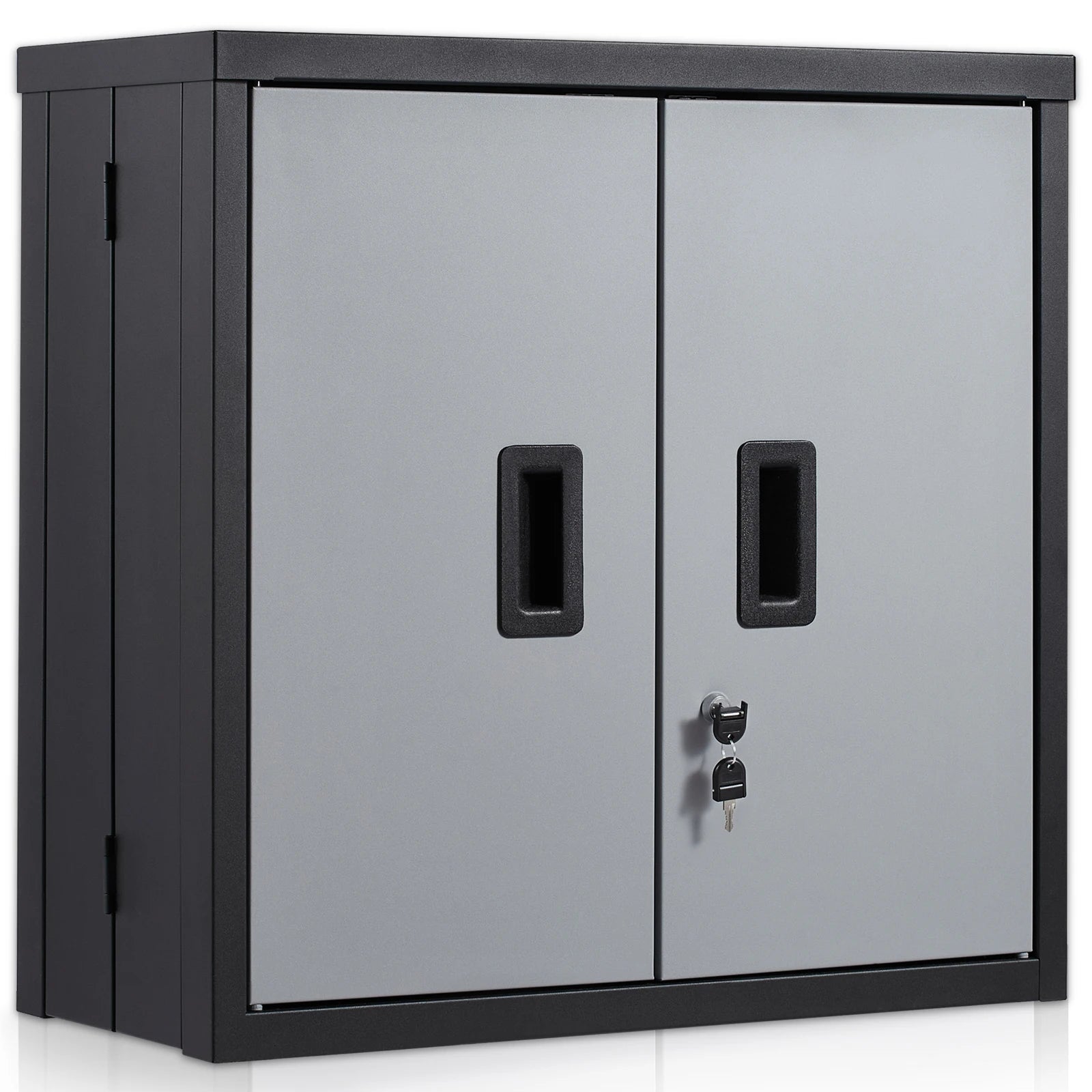 Metal Foldable Wall Cabinet with Magnetic Door & Adjustable Shelving