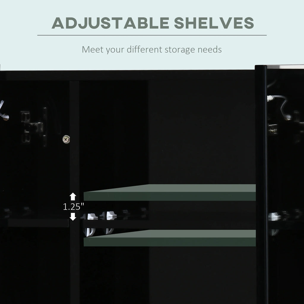 LED Wall Mounted Medicine Cabinet with 3 Mirrored Doors