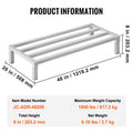 SucceBuy 1800 lbs Aluminum Dunnage Rack Commercial Food 8” Off the Floor Rack All-Welded Storage Rack for Kitchens Garages