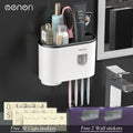Magnetic Adsorption Inverted Toothbrush Holder with Automatic Toothpaste Dispensing