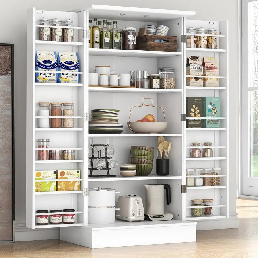 Kitchen Pantry Storage Cabinet with Doors and Adjustable Shelves