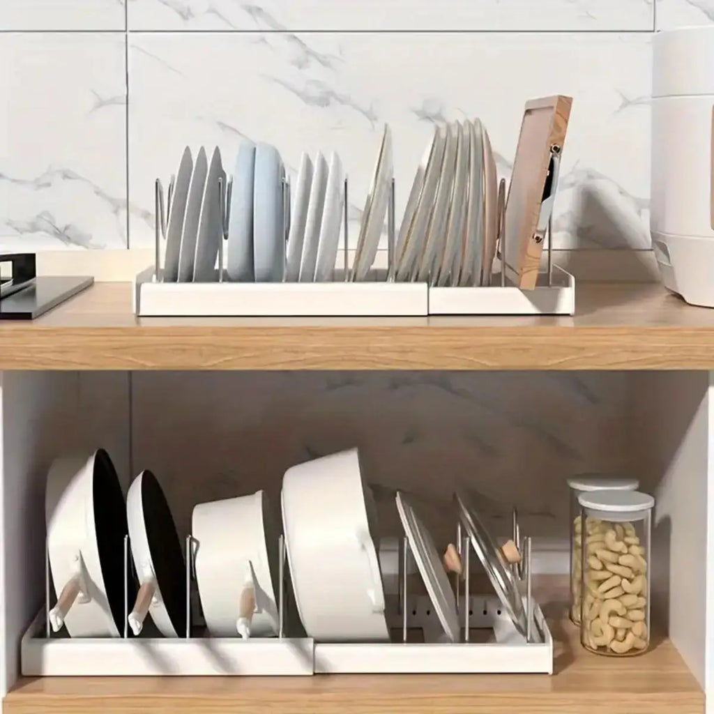 Under Counter Cabinet Expandable Kitchen Pot Pan Organizer